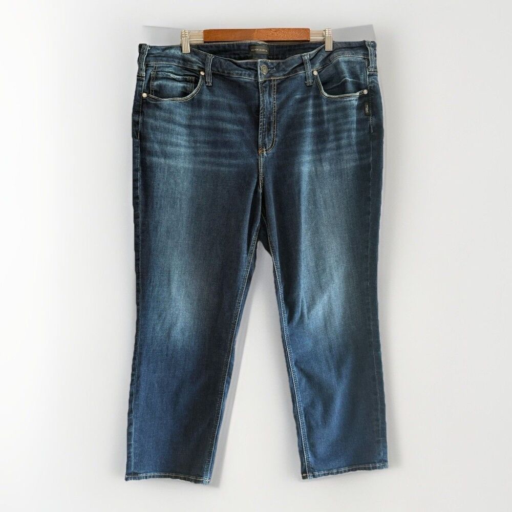 Silver Suki Capri Jeans Womens 22 Dark Wash Stretch Denim High Rise Blue Casual